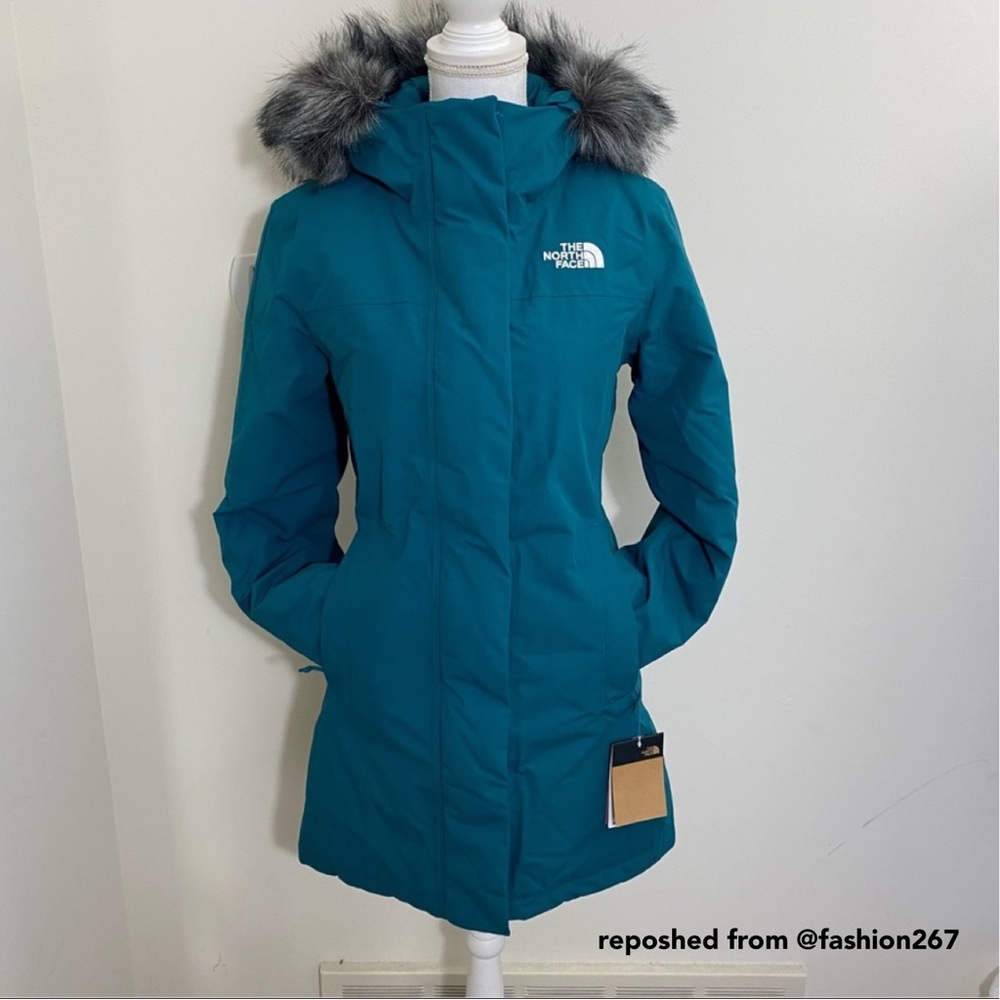 The North Face Women's Arctic Parka Down Coat Shaded Spruce Blue Green Teal M